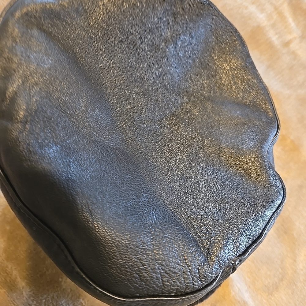 Black Leather Womens Bucket Hat Cotton Trim - Picture 6 of 16